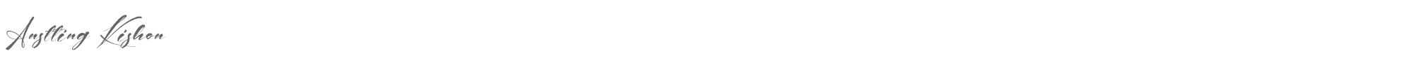 Sample characters Anstting Kishon Font